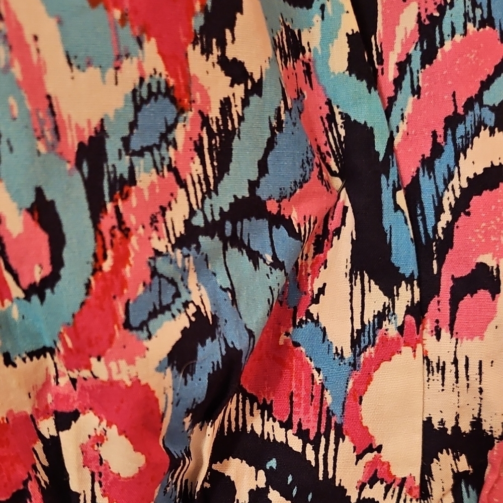 Aqua Pink and Colorful Patterned Dress - XL